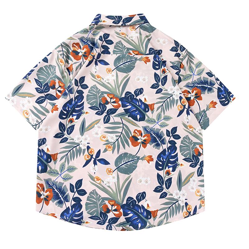 [TRAVEL ISSUANCE Series] ★Floral pattern shirt★ Printed, unisex, men's, unique, loose, easy to match