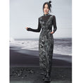 Load image into Gallery viewer, [Daiseiryusu series]★China style dress★ Switching fake layered long sleeve Switching long length Original
