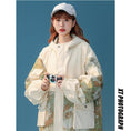 Load image into Gallery viewer, [Fujiiman Series]★Jacket★ Outerwear 2color Floral Pattern Switching Unisex Unique Large Size Beige Blue
