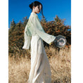 Load image into Gallery viewer, [Daiseiryusu Series] ★China-style shirt★ Tops, long sleeves, sheer, chiffon print, green, green
