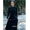 Load image into Gallery viewer, [Da Qinglong Shu Series] ★China style dress★ Velvet switching improved cheongsam dress slimming original
