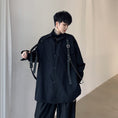 Load image into Gallery viewer, [Kikosakimori Series]★Shirt with belt★ Tops Unisex Men's Black Cool M L XL
