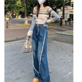 Load image into Gallery viewer, [CHUNUO series]★Pants★ Casual pants Denim pants Blue Blue Large size Slimming Fashionable
