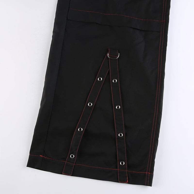 [HJIA Series] ★Casual Pants★ Bottoms Mine Style Steampunk Street Black Black High Waist