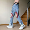 Load image into Gallery viewer, [YANDAN Series] ★Denim pants★ Bottoms, pants, unisex, men's, large size, fashion, distressed
