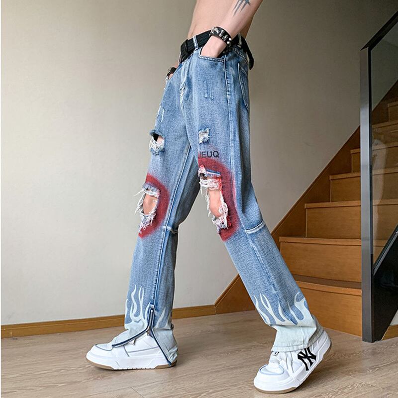 [YANDAN Series] ★Denim pants★ Bottoms, pants, unisex, men's, large size, fashion, distressed