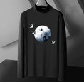 Load image into Gallery viewer, [Kuraho Koya Series]★China style top★T-shirt 2color black or white unisex crane crane moon black white
