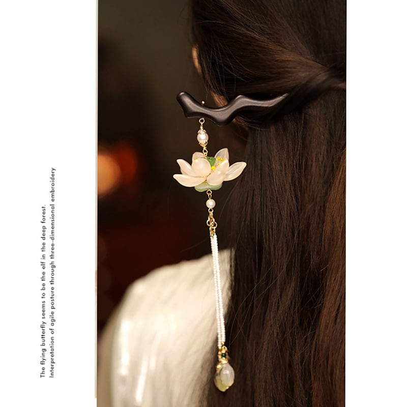 [Ma series]★China style hair ornament★1 hairpin 2color ladies accessories lotus fringe improves temperament