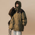 Load image into Gallery viewer, [Suikoishi Series] ★Winter Coat★ Cotton Coat Outerwear 3color Unisex Men's Color Scheme Khaki Green Black Gray
