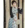 Load image into Gallery viewer, [Only you series] ★China style dress★ Improved cheongsam dress, off-the-shoulder ink pattern, slimming wear, date photo shoot
