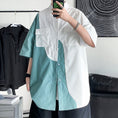 Load image into Gallery viewer, [BIGEMAN Series]★Shirt★ Tops 2color Unisex Men's Large Size Color Scheme Short Sleeve Shirt White Green
