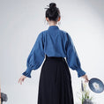 Load image into Gallery viewer, [WUJIA Series]★China style shirt★ Tops Long sleeve shirt Improves temperament Blue Blue Easy to match S M L XL
