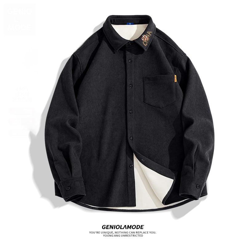 [XINGSHI Series]★China style shirt★ 4color brushed lining thick warm corduroy tops unisex men's large size