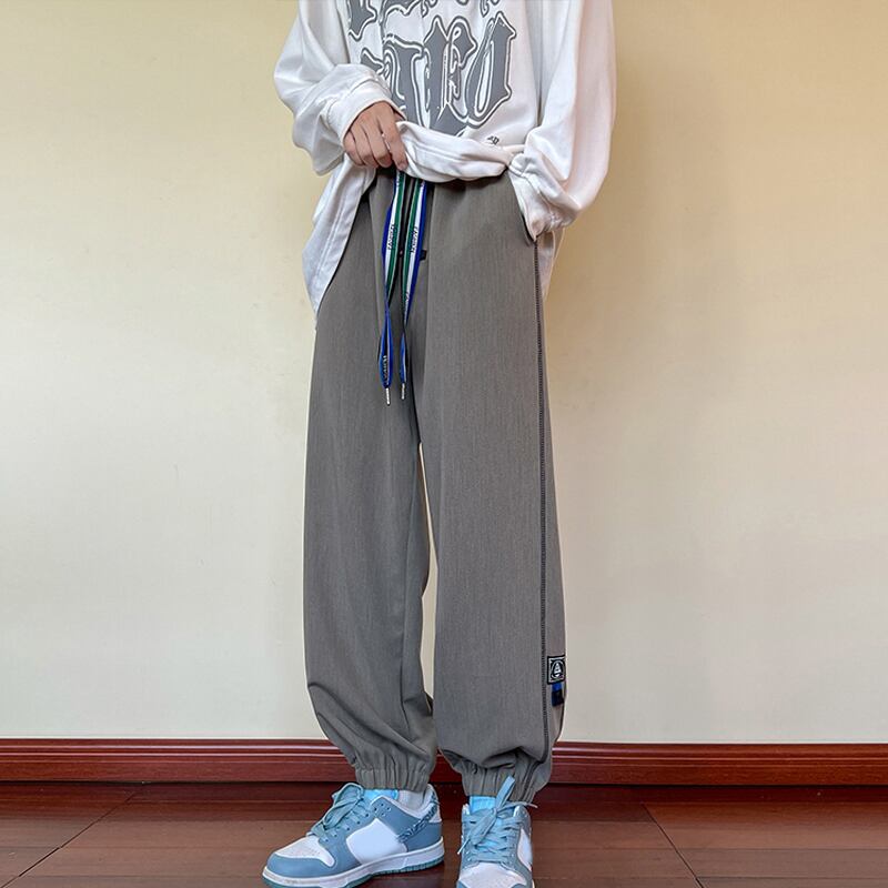 [Teijaku Series] ★Casual Pants★ 2color Bottoms Unisex Men's Large Size Black Gray Sports Style