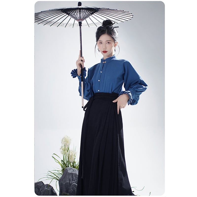 [WUJIA Series] ★Chinese style skirt★ Maki skirt Hanfu skirt Bottoms Black Black