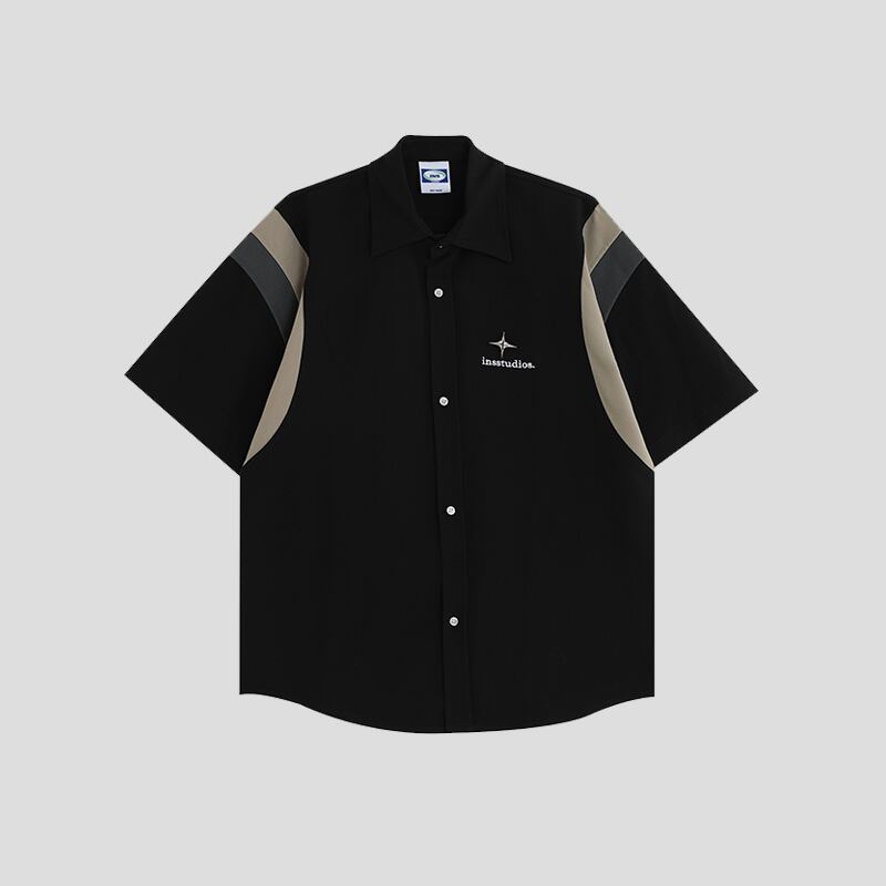 [Istudios Series]★Shirt★ 2color Tops Color Scheme Fashion Unisex Men's Stylish Black Beige