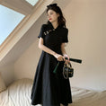 Load image into Gallery viewer, [TAOSHANG series] ★China style dress★ Large size black black date commuting slimming everyday wear
