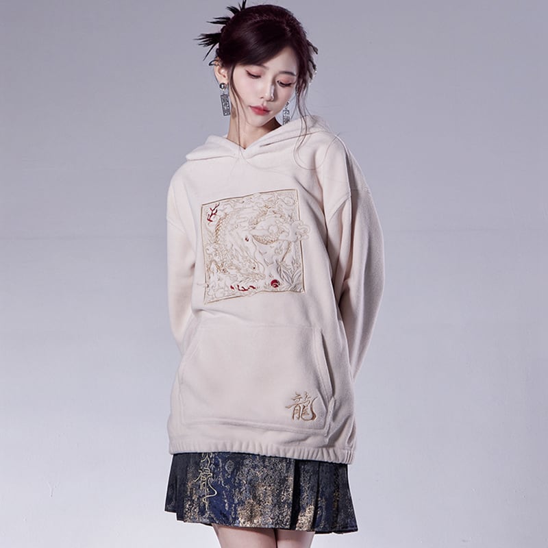 [Qingtang---Longteng Series] ★China style hoodie★ 2color embroidery Chinese clothing, thick, warm, unisex, men's, easy to match