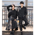 Load image into Gallery viewer, [Kyodo Series]★China style skirt★Bottoms Unisex Men's Switching Text Pattern Black Black Slit
