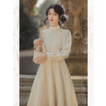 Load image into Gallery viewer, [Mrs. Sion Series] ★China style dress★ 3color stand neck gentle cute beige black red
