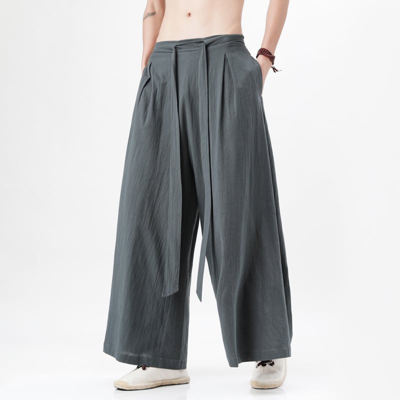 [MUFENG Series]★China style trousers★ 3color gaucho pants bottoms unisex men's large size simple casual