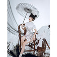 Load image into Gallery viewer, [Kyoto Series] ★China style dress★ 2color black or white cheongsam dress slim retro print large size
