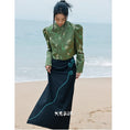 Load image into Gallery viewer, [Big Blue Dragon Series]★China style outerwear★ Tops Shirt Bamboo Green Green Mini Length Chinese Clothes Improves Temperament
