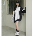 Load image into Gallery viewer, [DEER Choyo Deer Series] ★One piece★ Short length, casual, off-the-shoulder, color scheme Black White Black White S M L XL
