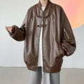 Load image into Gallery viewer, [YOULIN Series]★Jacket★ 3color PU Unisex Men's Large Size Cool Black Beige Dark Brown
