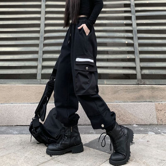 [Style Series] ★Casual Pants★ Bottoms Trousers Stylish Black Black Autumn Clothes Easy to Match