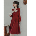 Load image into Gallery viewer, [Shoujo Series] ★One Piece★ 2color Literary Style Easy to Match Ribbon Red Black V-Neck
