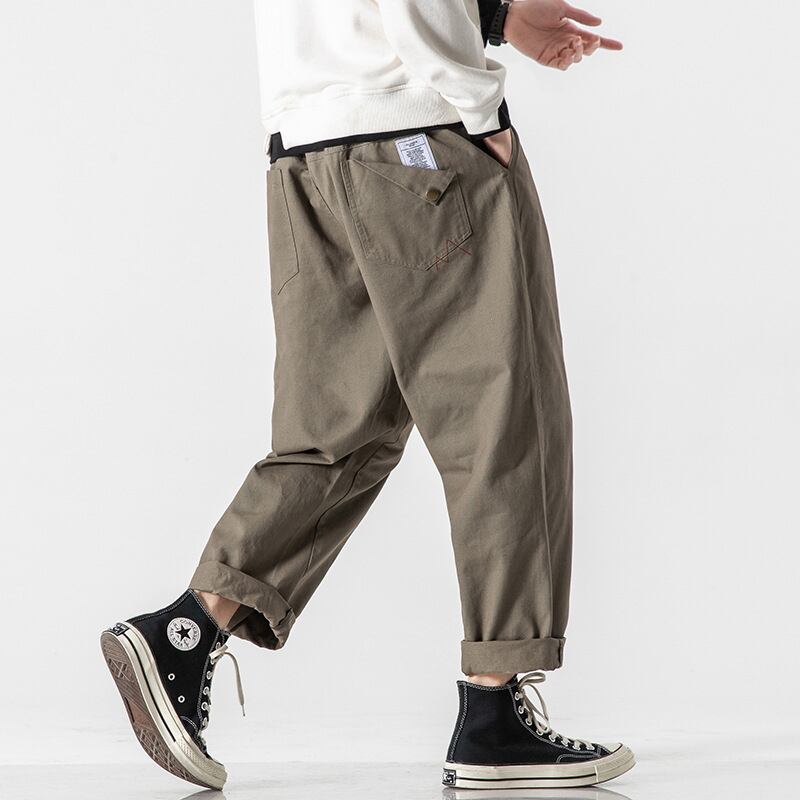 [BIGEMAN Series] ★Casual Pants★ 2color Quarter-length Bottoms Pants Unisex Men's Large Size Retro Commuting