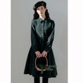 Load image into Gallery viewer, [Mokuyi Series] ★One Piece★ 2color Long Sleeve One Piece Women's Cute Retro Black Green
