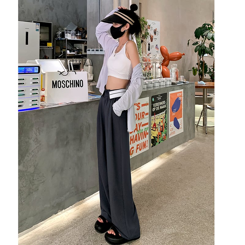 [YIREN Series]★Casual Pants★ 2color Bottoms Trousers Gaucho Pants Women's Gray Black