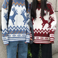 Load image into Gallery viewer, [LUSEN Series]★Sweater★ 2color Knit Tops Christmas New Year Deer Unisex Men's Red Blue
