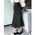 Load image into Gallery viewer, [Women's University 18 Series]★Skirt★ 2color Bottoms Slimming Mermaid Skirt Black Black Brown
