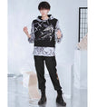 Load image into Gallery viewer, [Kyodo Series]★China style hoodie★ Faux layered unisex print color scheme switching S M L XL
