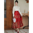 Load image into Gallery viewer, [BAIRIMENG Series] ★Chinese style skirt★ Maki skirt bottoms Hanfu skirt Red Red
