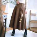 Load image into Gallery viewer, [Old Monster---Rachikuri Series] ★China style skirt★ Bottoms Lasha plain thick autumn/winter clothes brown
