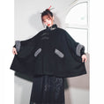 Load image into Gallery viewer, [Ancient monster house---Shanhai Jing Kunlun series] ★China style coat★ Outer coat Lasha loose thick warm black black cloak coat
