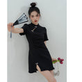 Load image into Gallery viewer, [LOVEHEYNEW Series] ★Mini-length Chinese dress★ Cute Chinese clothing Black Black Girls' night out Date Original
