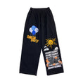 Load image into Gallery viewer, [ulzzang series]★Pants★ Wide pants denim pants black men's sun balloon graffiti cool bright
