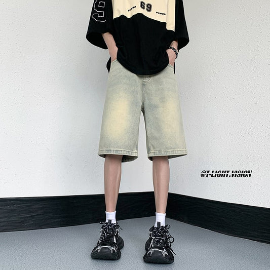 [NANSHI Series] ★Shorts★ Denim pants 2color Casual Stylish Unisex Men's Black Blue