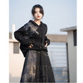 Load image into Gallery viewer, [Kyodo Series]★China style skirt★Bottoms Unisex Men's Switching Text Pattern Black Black Slit
