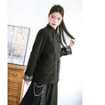 Load image into Gallery viewer, [Old Monster---Gold Series]★China style outerwear★Jacket suede black black retro
