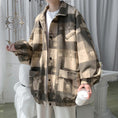 Load image into Gallery viewer, [Hyakuyakuge series] ★Jacket★ 3color outerwear unisex men's plaid pattern brown gray wine red
