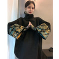 Load image into Gallery viewer, [East House Series]★China style tops★ Long length embroidery irregular high neck ML LL Chinese clothes slimming loose fit
