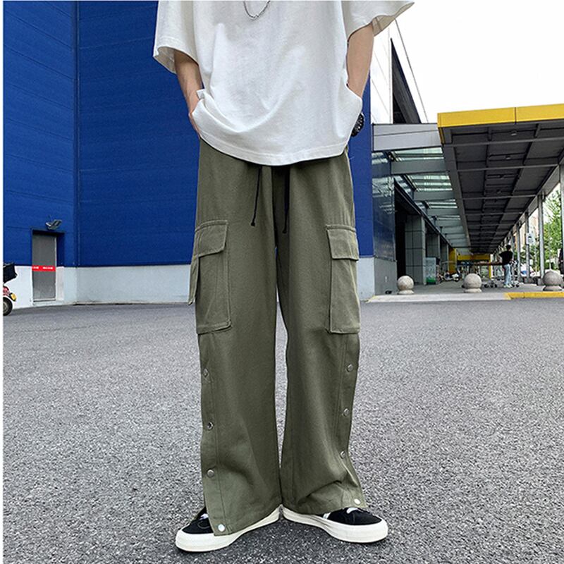 [Ushiomiomi Series] ★Casual Pants★ 3color Pants Bottoms Simple Unisex Men's Green Black Light Brown