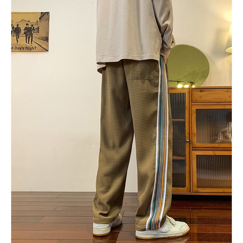 [YANDAN Series] ★Casual Pants★ 3color Bottoms Trousers Unisex Men's Large Size Vertical Stripes Sports Style