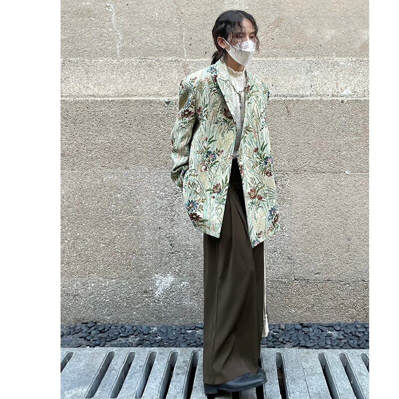 [14GSL Series]★China style outerwear★ Blazer Floral Pattern Retro Unisex Men's Casual ML XL